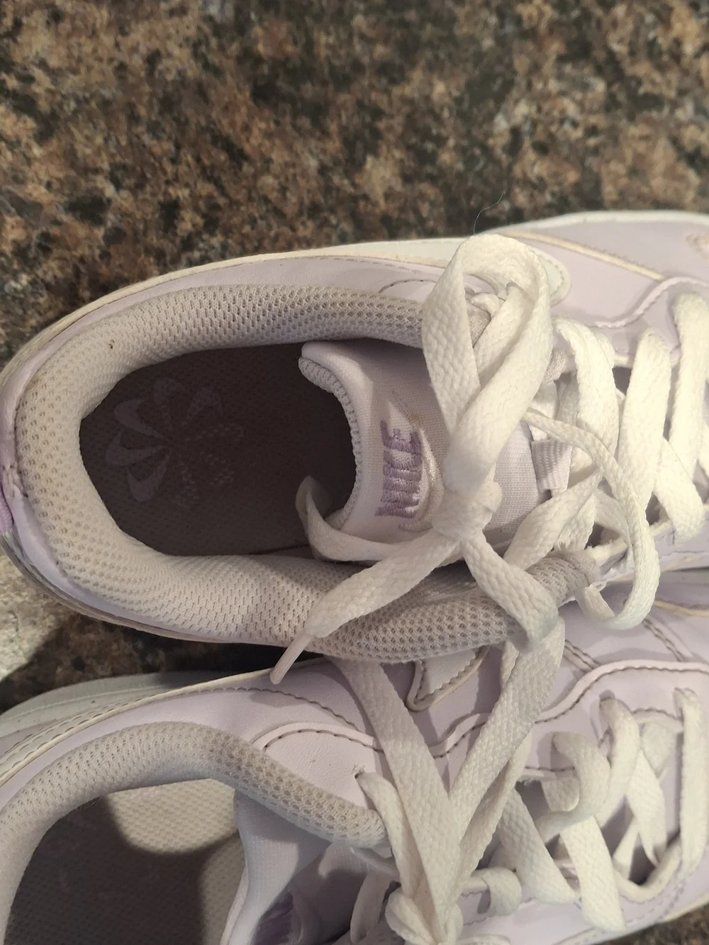 Nike Kids Lace-Up Sneakers in Light Lavender and White